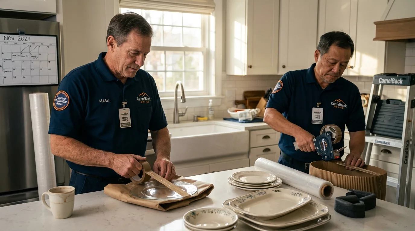 Professional crew packing kitchen dishware in Valparaiso, FL